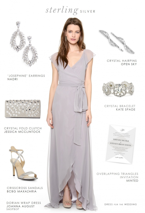 Gray Dress and Accessories for Bridesmaids