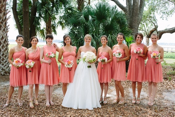 Classic Coral Southern Wedding