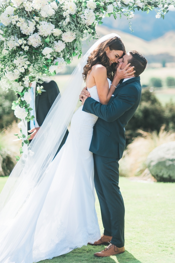 White & Green New Zealand Mountain Wedding