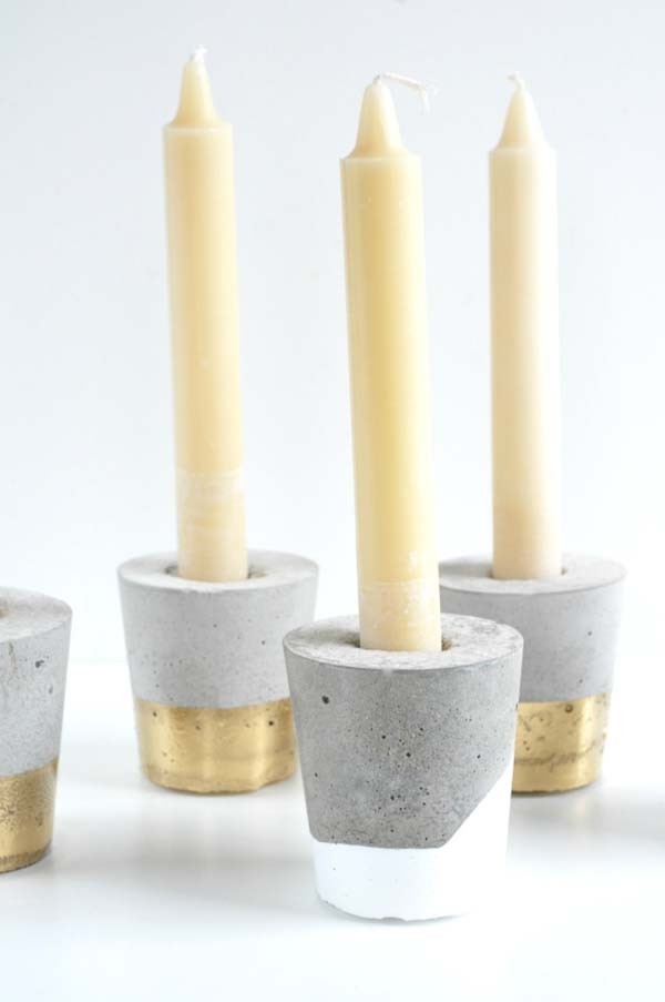 DIY Concrete Candle Holders