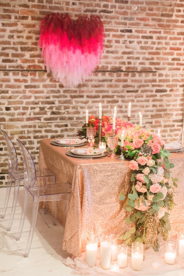 Ombre Pink & Gold Valentines Wedding Inspiration