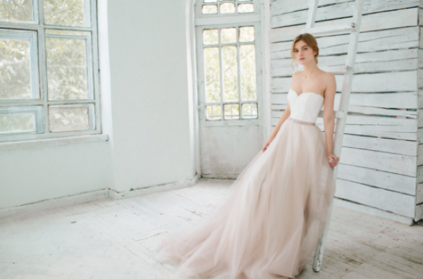 Blush & Dusty Blue Wedding Gowns You'll Love