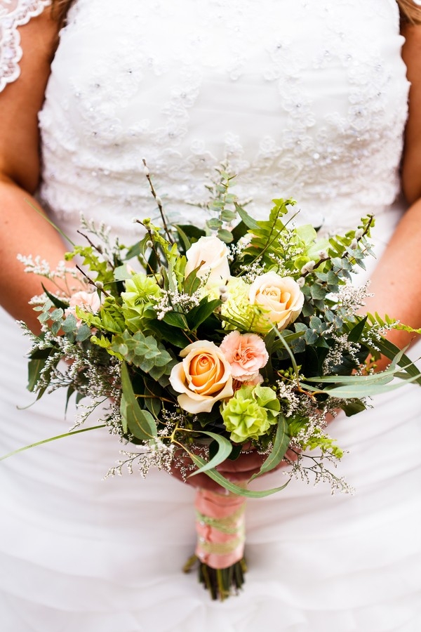 Peach Wedding with Book Themed Details