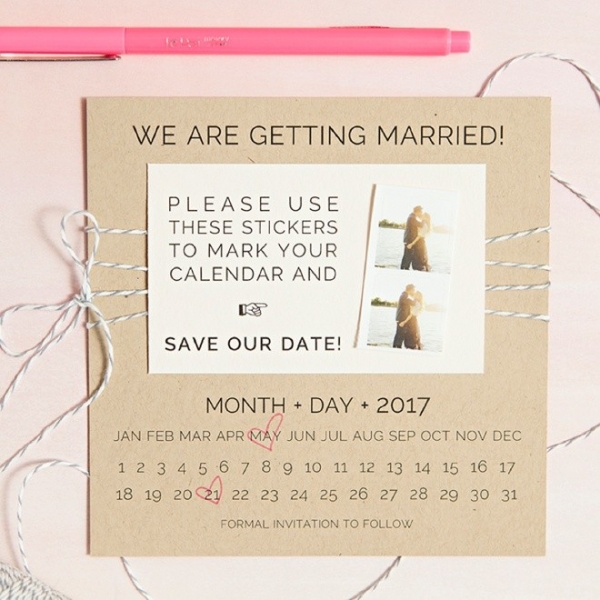 DIY Save The Date Invitations + Calendar Stickers