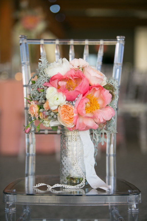 Coral Mix And Match Rooftop Wedding