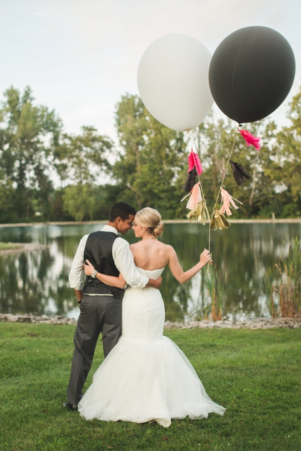 Classic Pink & Black Wedding With A Bit Of Whimsy