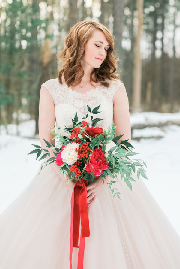 Blush and Velvet Snowy Bridals