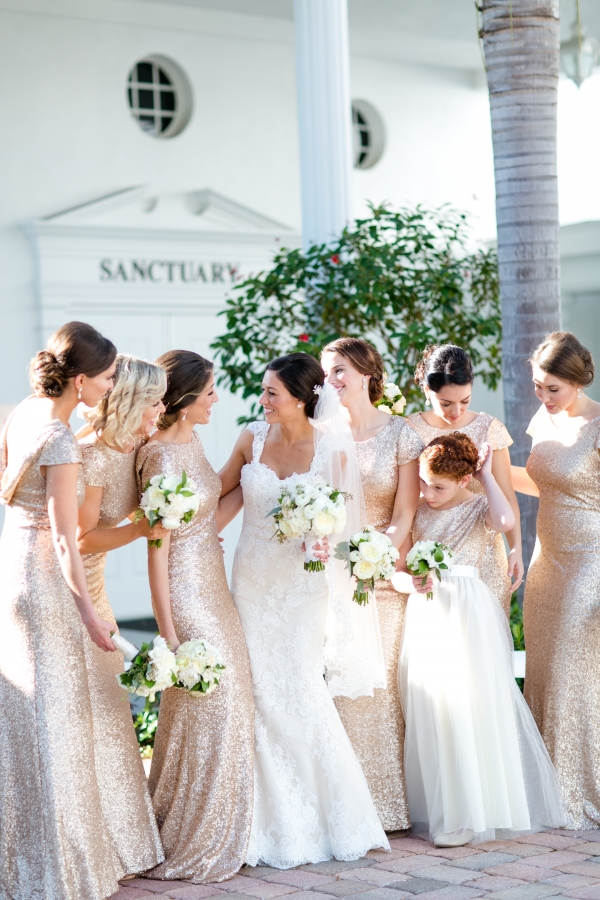 Glamorous White & Gold Sparkly Florida Wedding