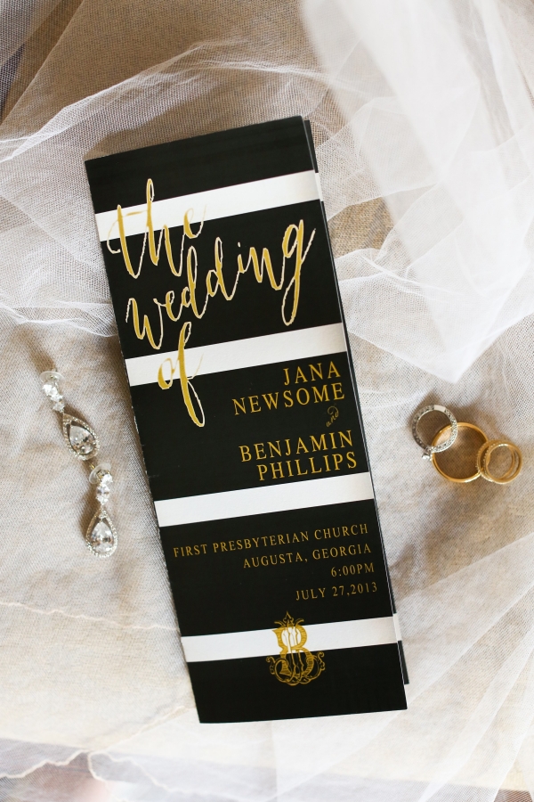 Timeless Gold And Black Southern Wedding