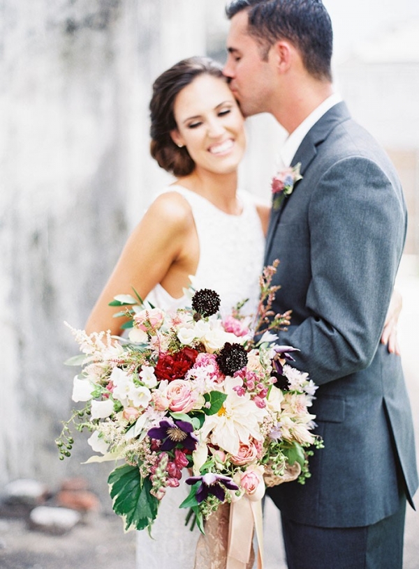 Floral Opulence Styled Shoot in Crimson and Plum