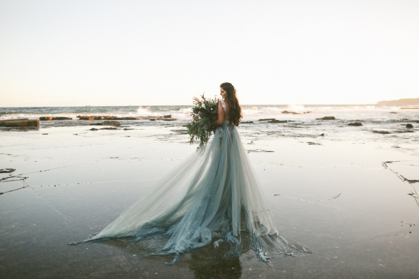 Beautiful Blue Bridal Ocean Portraits