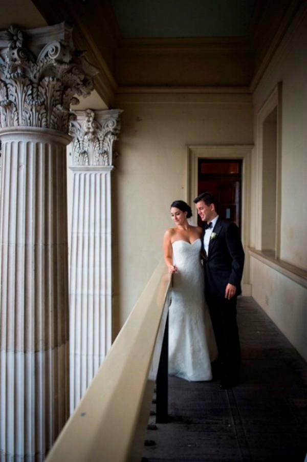 Classic Black & White Customs House Wedding