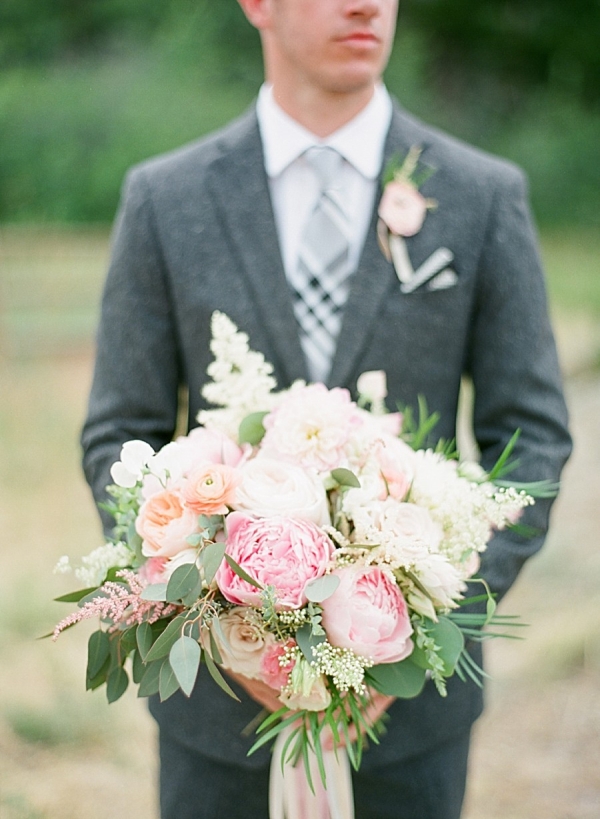 Blush Pink Mountain Wedding with Rustic Touches