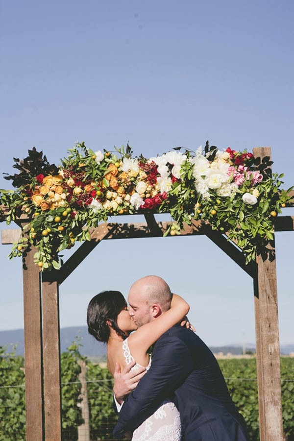 Flower Filled Winery Wedding