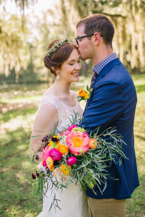 Orange, Magenta & Navy Chic Barn Wedding