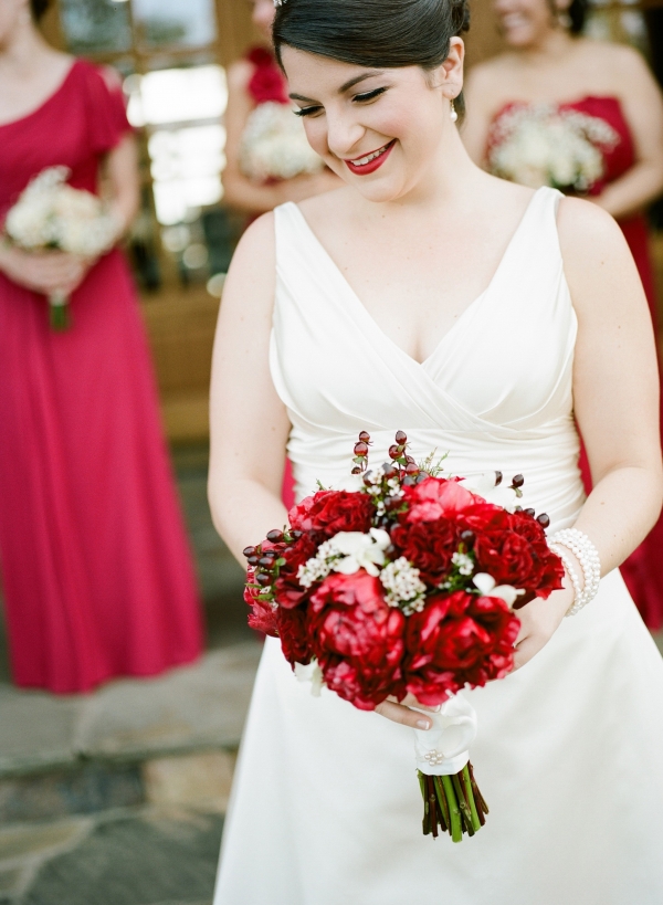 Classy Red & White Winter Wedding