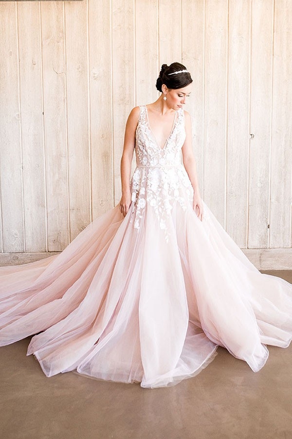 Styling a Modern Blush Wedding Dress