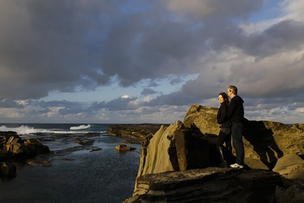 Winter Beach Engagement Shoot