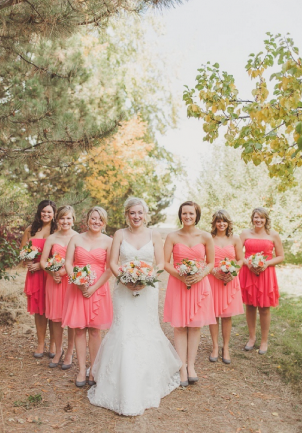 Vibrant Coral Wedding Ideas with Ombré Details