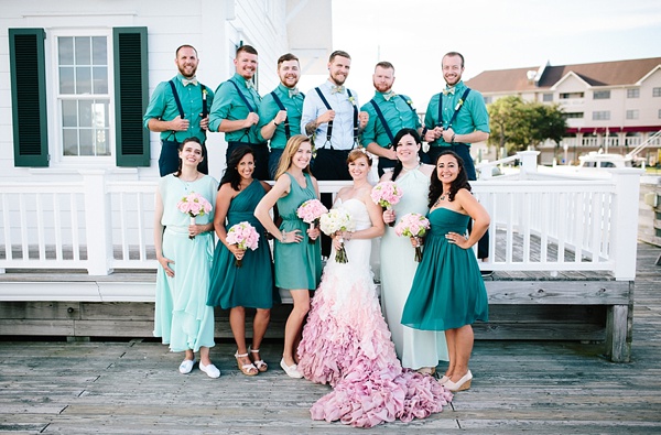 Modern Ombre Pink and Teal Wedding