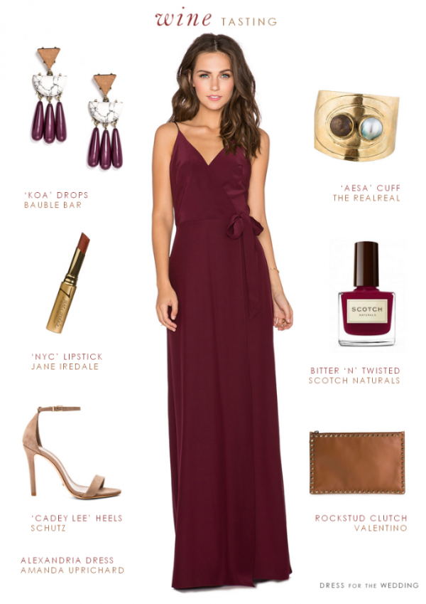 Wine-Colored Look for a Wedding