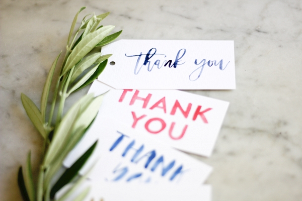 Free Printable #28: Watercolor Thank-You Tags