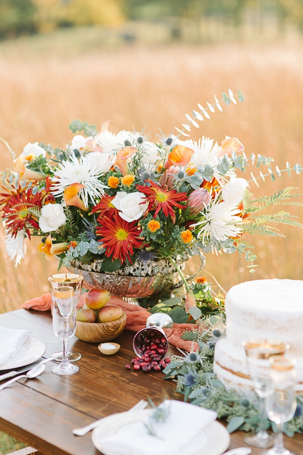 Rustic Golden Autumn Tablescape