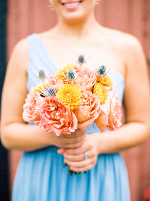 Rustic Peach & Blue North Carolina Wedding