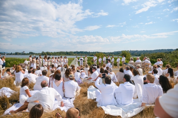 All-White Field Wedding in Washington