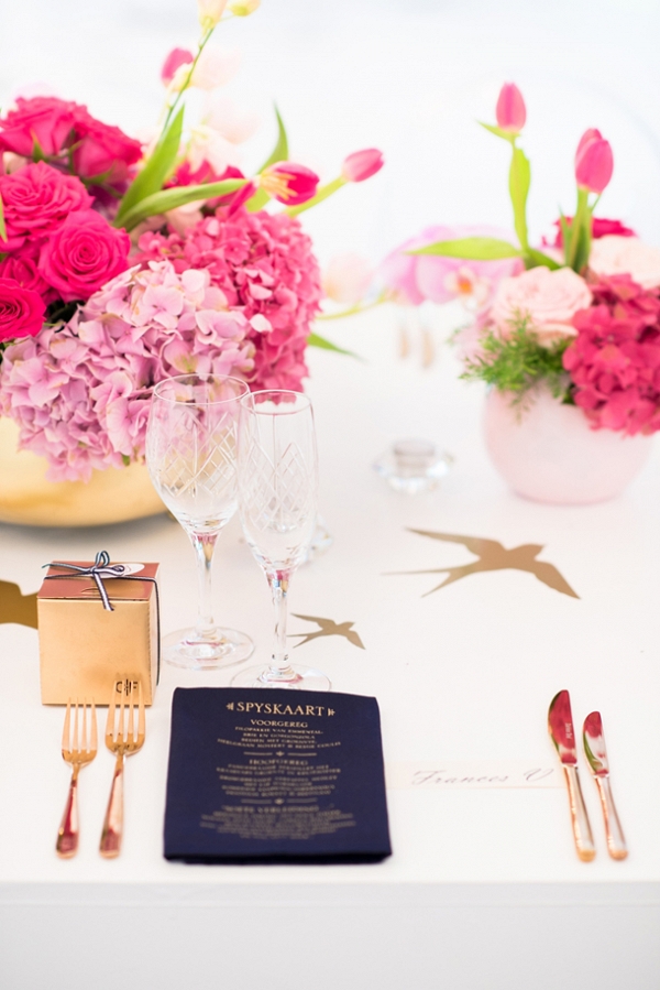 Glamorous Navy, Pink & Gold Wedding