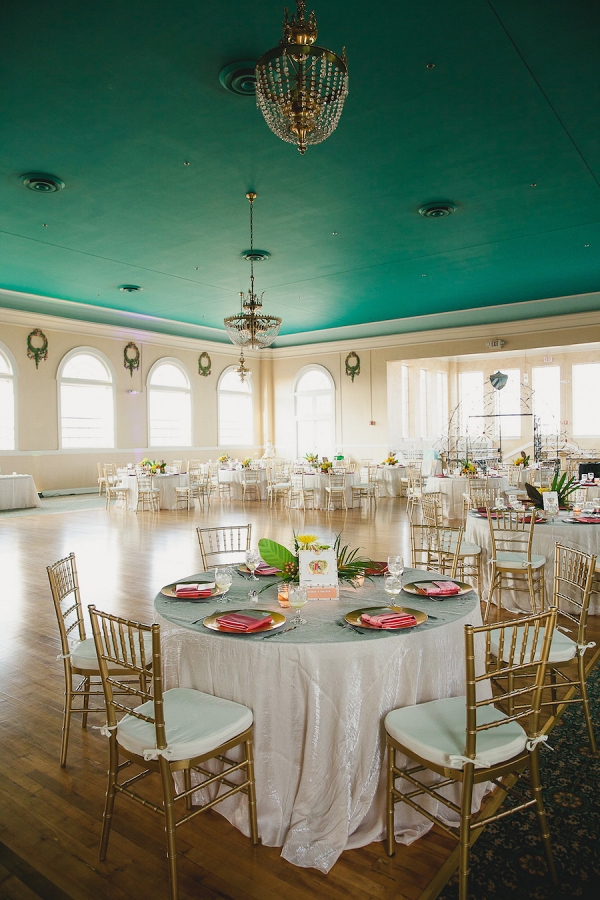 Glamorous Coral and Gold Tropical Florida Wedding