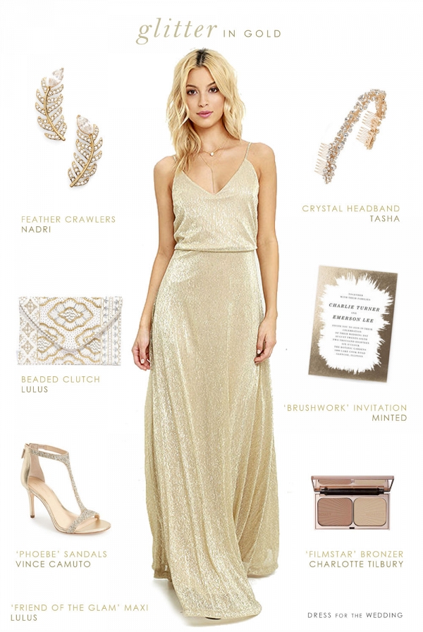 Modern Gold Bridesmaid Style Idea