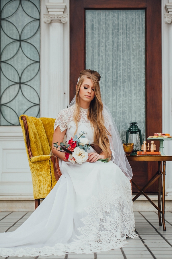 Wes Anderson Styled Bridal Portraits