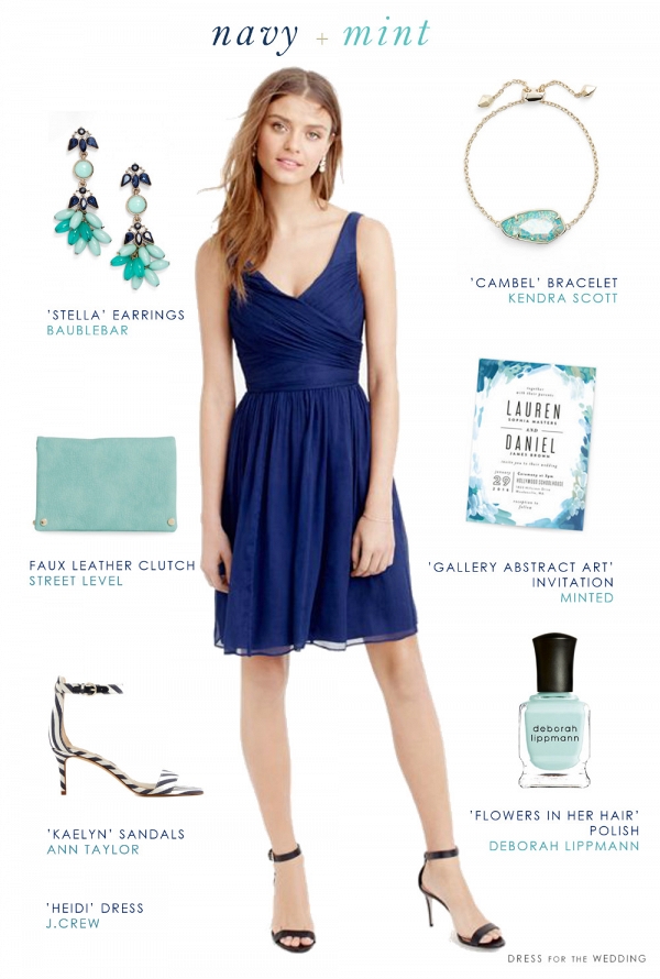 Navy Blue and Mint Green Wedding Style