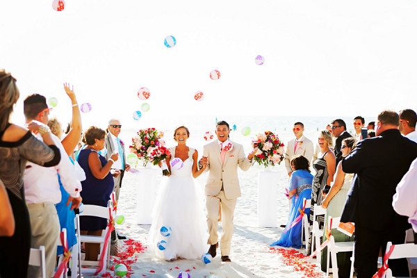 Tropical Coral Florida Destination Beach Wedding