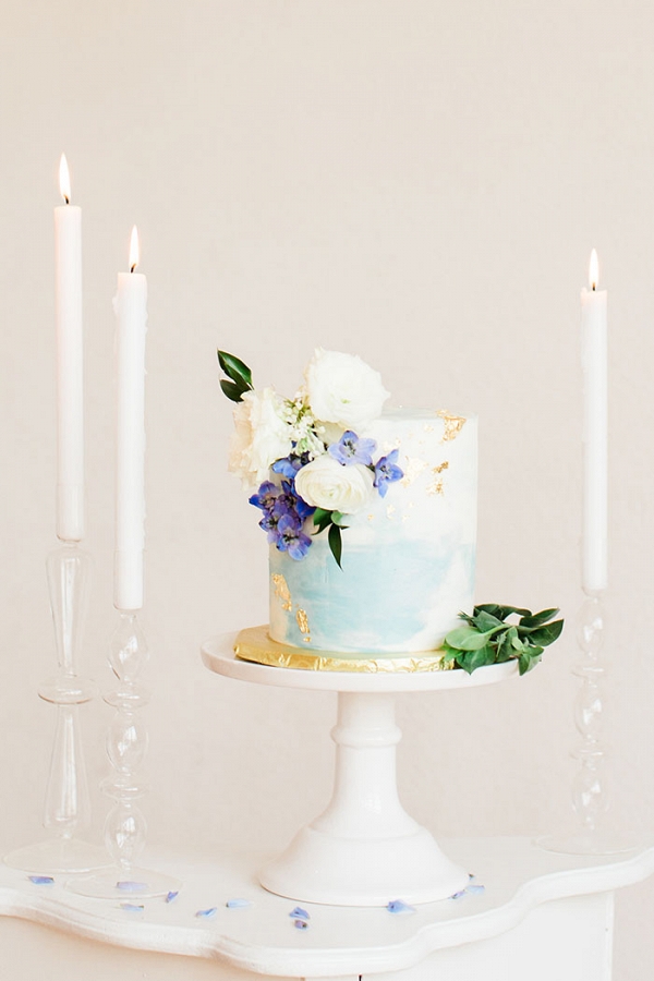 Blue and Gold Watercolor Wedding Shoot