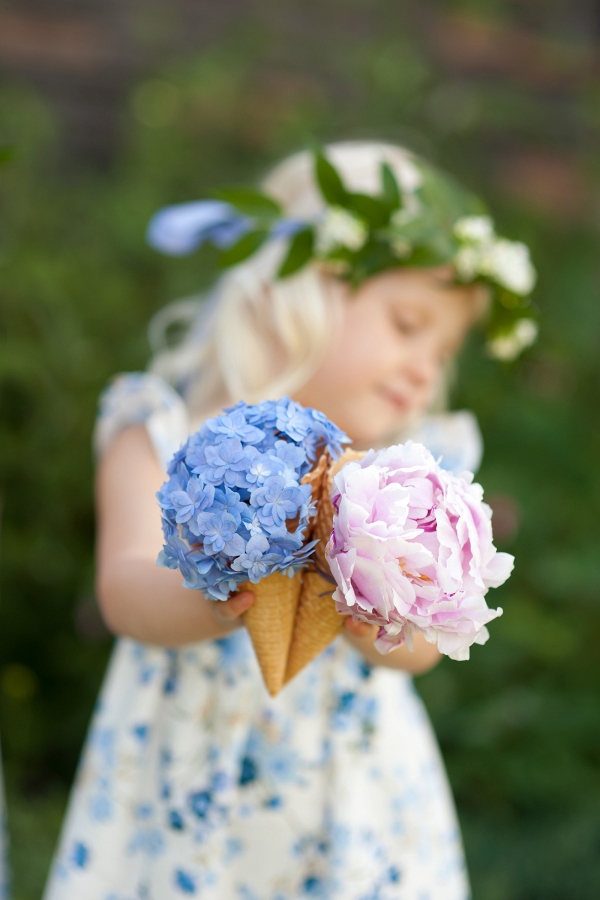 DIY Ice Cream Cone Bouquets for Flower Girls