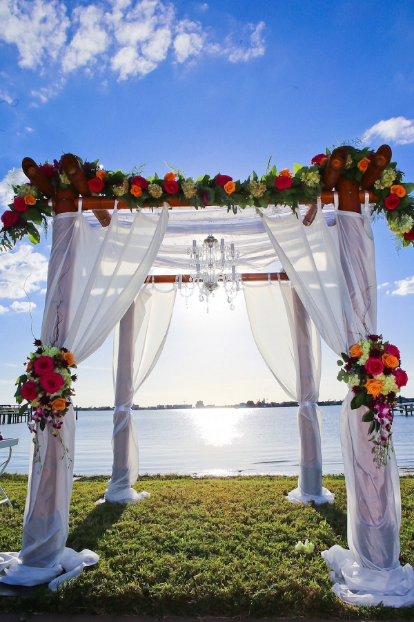 Plum, Fuchsia and Orange Waterfront Wedding