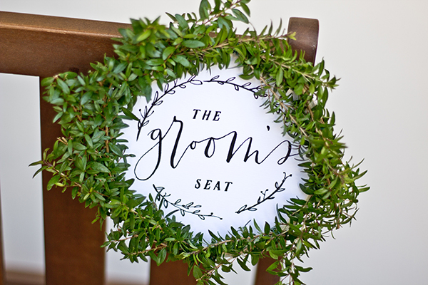 Free Printable: Calligraphed Chair Signs