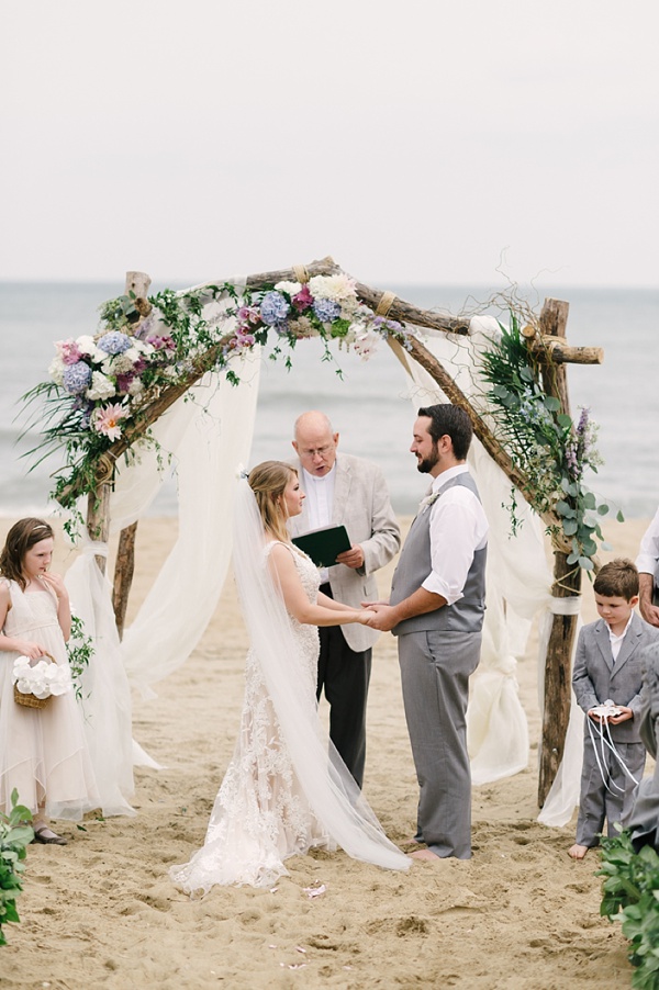 Modern Tropical Watercolor Beach Wedding