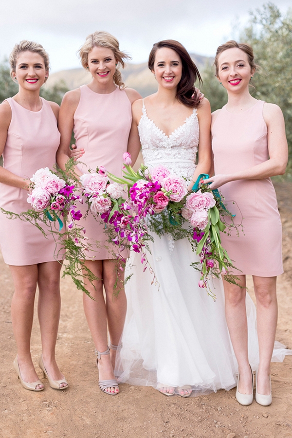 Rose quartz bridesmaid dresses on sale