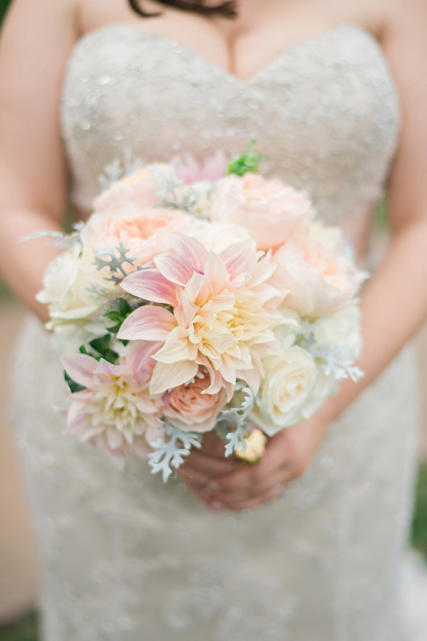 Romantic Peach and Gold Garden Wedding