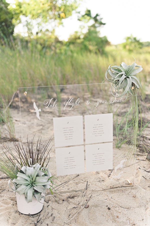 DIY Modern Beach Wedding Seating Chart