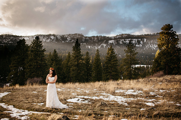 Snowy Post Wedding Bridal Portraits