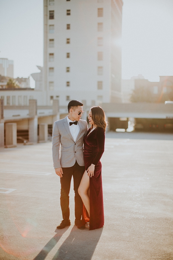 Glam Rooftop Engagement Session