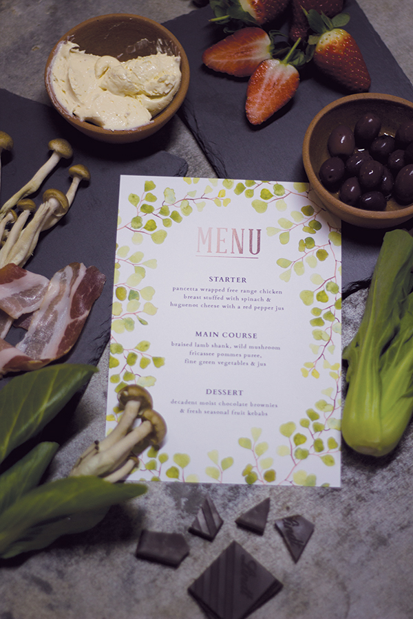 Free Printable: Woodsy Watercolor Menu