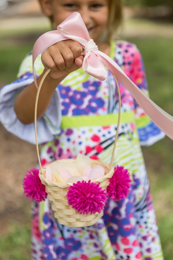 DIY Pom Pom Flower Girl Basket