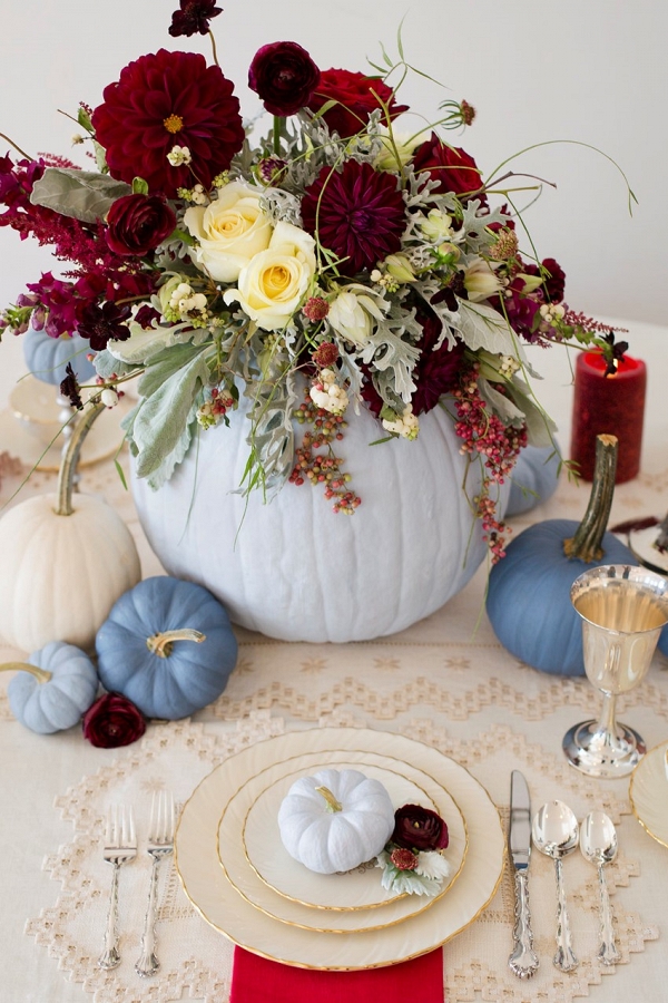 DIY Painted Pumpkin Fall Table Centerpieces