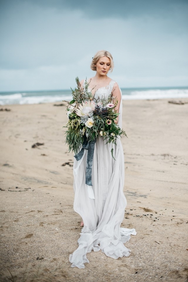 Ethereal Winter Beach Wedding Editorial