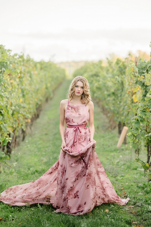 Foraged Fall Flowers and Colorful Wedding Dresses